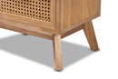 Brooke Walnut Brown 2-Drawer End Table w/Rattan Baxton