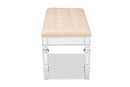 Oren Beige Fabric Upholstered and Silver Accent Bench Baxton
