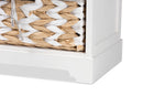Nami White 2-Basket Storage Unit Baxton