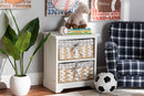 Nami White 2-Basket Storage Unit Baxton