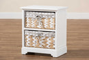 Nami White 2-Basket Storage Unit Baxton