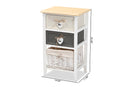 Lingga Multi-Colored Wood 2-Drawer Storage Unit w/Basket Baxton