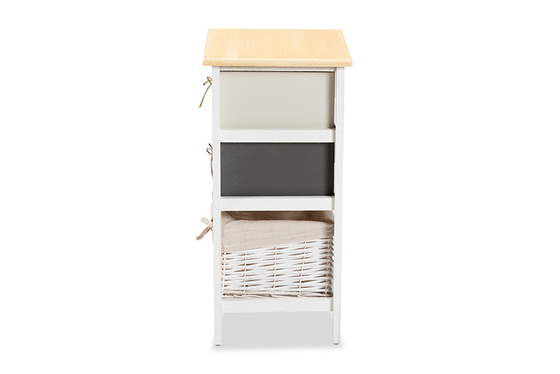 Lingga Modern and Contemporary Multi-Colored Wood 2-Drawer Storage Unit w/Basket