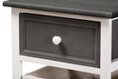 Cosette Two-Tone Dark Gray and White 1-Drawer Storage Unit w/Basket Baxton