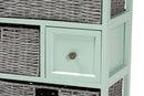 Pacino Two-Tone Oak Brown and Mint Green 3-Drawer Storage Unit Baxton