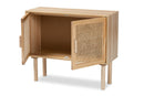 Ailith Rattan and Natural Brown 2-Door Sideboard Buffet Baxton