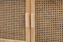 Ailith Rattan and Natural Brown 2-Door Sideboard Buffet Baxton