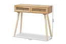 Ailith Rattan and Natural Brown 2-Drawer Console Table Baxton