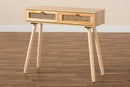 Ailith Rattan and Natural Brown 2-Drawer Console Table Baxton
