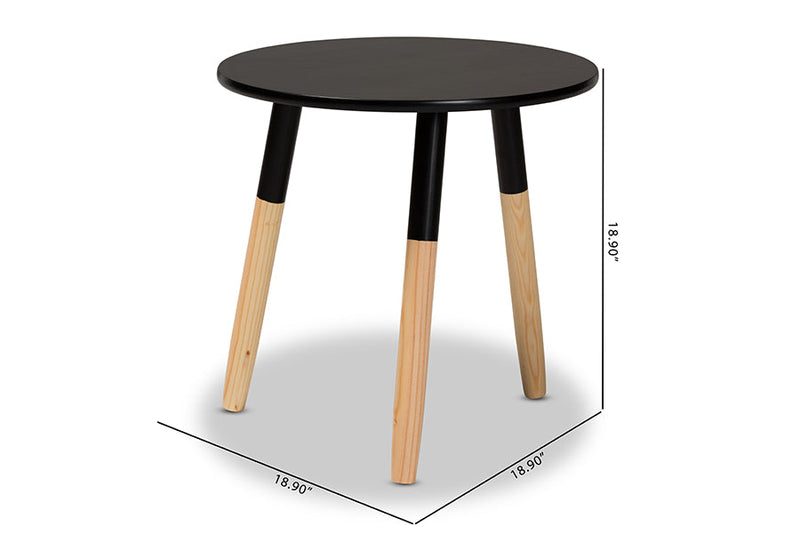 Draven Two-Tone Black and Oak Brown Coffee Table Baxton