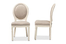 Ornella Inspired Gray Fabric White 2Pc Dining Chair Set Baxton