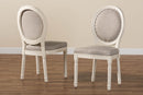 Ornella Inspired Gray Fabric White 2Pc Dining Chair Set Baxton