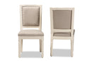 Oxley Inspired Gray Fabric Upholstered and White 2Pc Dining Chair Set Baxton