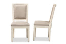 Oxley Inspired Gray Fabric Upholstered and White 2Pc Dining Chair Set Baxton