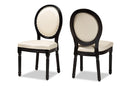 Ornella Inspired Beige Faux Leather Black 2Pc Dining Chair Set Baxton
