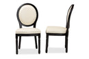 Ornella Inspired Beige Faux Leather Black 2Pc Dining Chair Set Baxton