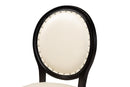 Ornella Inspired Beige Faux Leather Black 2Pc Dining Chair Set Baxton