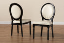 Ornella Inspired Beige Faux Leather Black 2Pc Dining Chair Set Baxton
