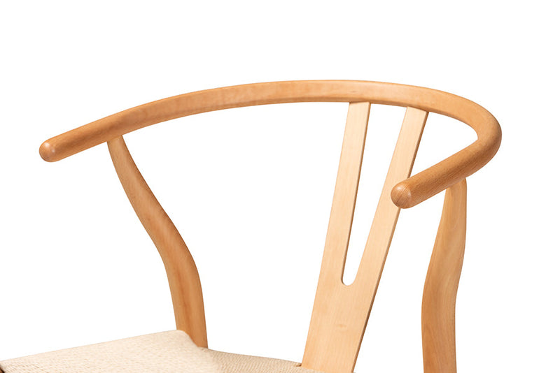 Cipally Natural Brown 2Pc Dining Chair Set Baxton