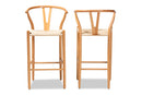 Cipally Natural Brown 2Pc Bar Stool Set Baxton