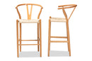 Cipally Natural Brown 2Pc Bar Stool Set Baxton