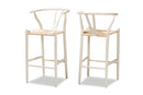 Cipally White 2Pc Bar Stool Set Baxton