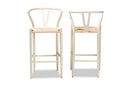 Cipally White 2Pc Bar Stool Set Baxton