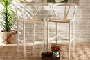 Cipally White 2Pc Bar Stool Set Baxton