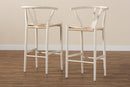 Cipally White 2Pc Bar Stool Set Baxton