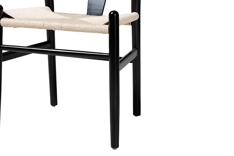 Cipally Modern Black Finished Wood 2-Piece Dining Chair Set