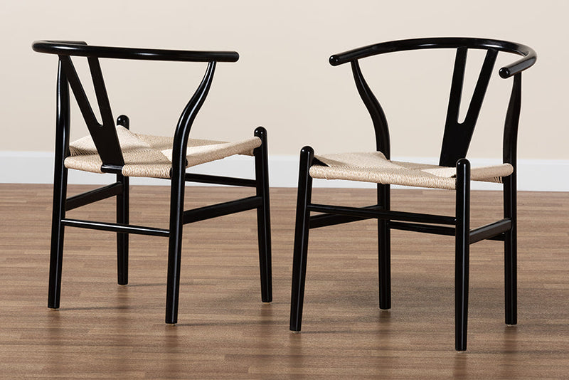 Cipally Modern Black 2Pc Dining Chair Set Baxton