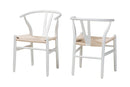 Cipally Modern White 2Pc Dining Chair Set Baxton