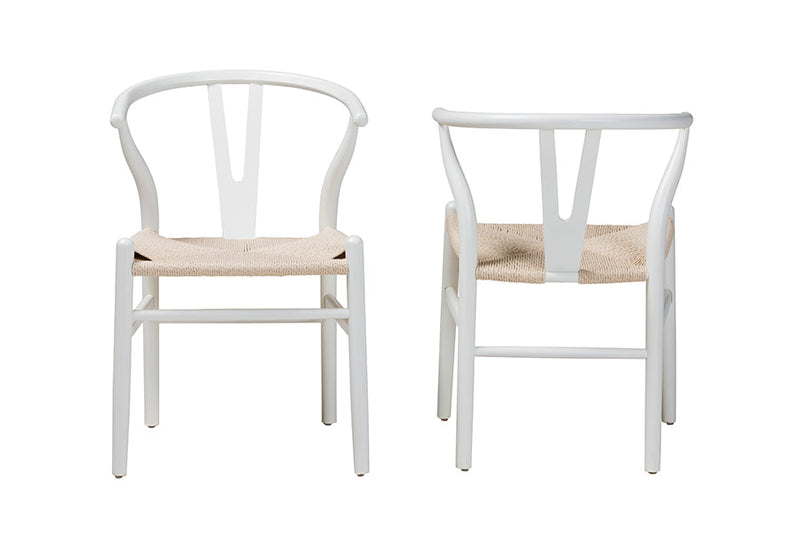 Cipally Modern White 2Pc Dining Chair Set Baxton