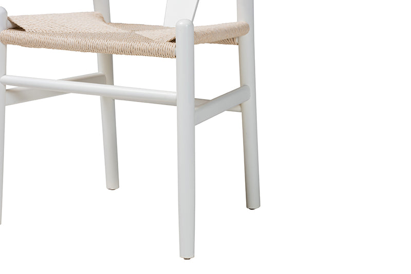 Cipally Modern White Finished Wood 2-Piece Dining Chair Set