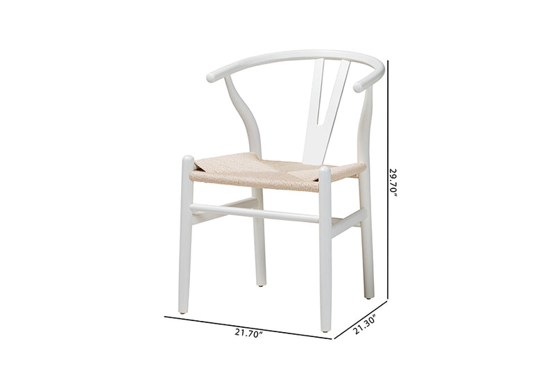 Cipally Modern White Finished Wood 2-Piece Dining Chair Set