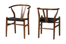 Cipally Modern Walnut Brown 2Pc Dining Chair Set Baxton