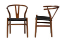 Cipally Modern Walnut Brown 2Pc Dining Chair Set Baxton