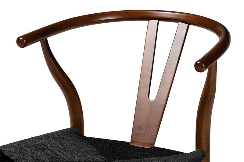 Cipally Modern Walnut Brown 2Pc Dining Chair Set Baxton