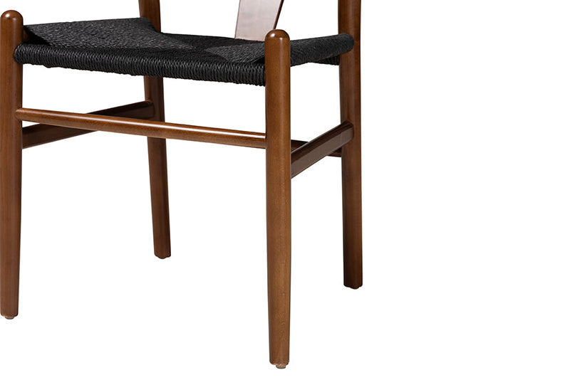 Cipally Modern Walnut Brown 2Pc Dining Chair Set Baxton