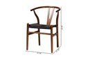 Cipally Modern Walnut Brown 2Pc Dining Chair Set Baxton
