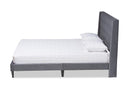 Eliana Gray Velvet Fabric Dark Brown Queen Size Platform Bed Baxton