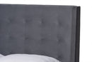 Eliana Gray Velvet Fabric Dark Brown Queen Size Platform Bed Baxton