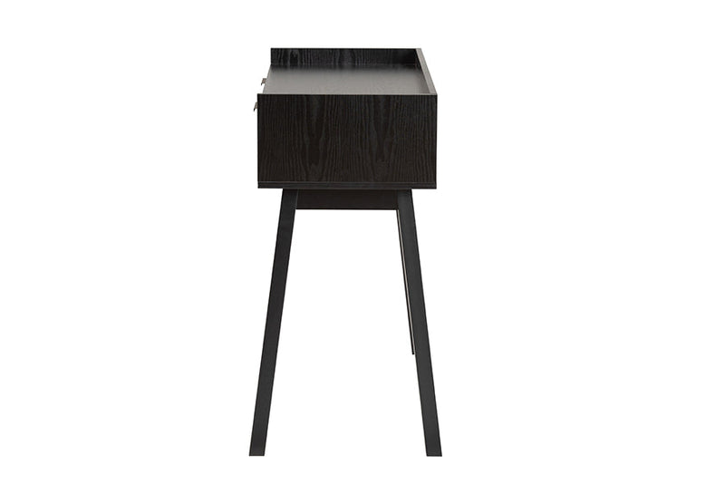 Shirin Two-Tone Espresso Brown and Natural Brown 2-Drawer Console Table Baxton