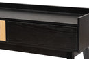 Shirin Two-Tone Espresso Brown and Natural Brown 2-Drawer Console Table Baxton