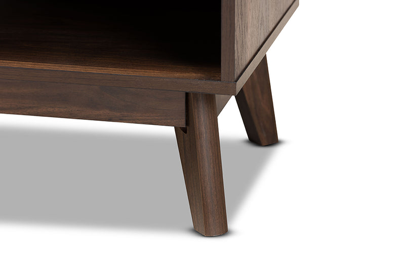 Leryn Mid-Century Modern Walnut Brown Finished Wood TV Stand