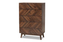 Leryn Walnut Brown 5-Drawer Storage Chest Baxton