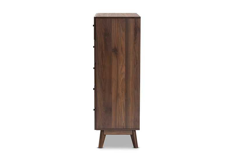 Leryn Walnut Brown 5-Drawer Storage Chest Baxton