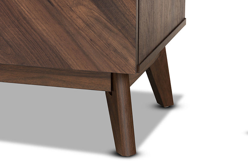 Leryn Walnut Brown 5-Drawer Storage Chest Baxton