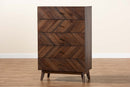 Leryn Walnut Brown 5-Drawer Storage Chest Baxton