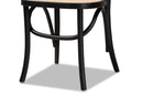 Montreal Brown Woven Rattan and Black Wood 2Pc Cane Dining Chair Set Baxton